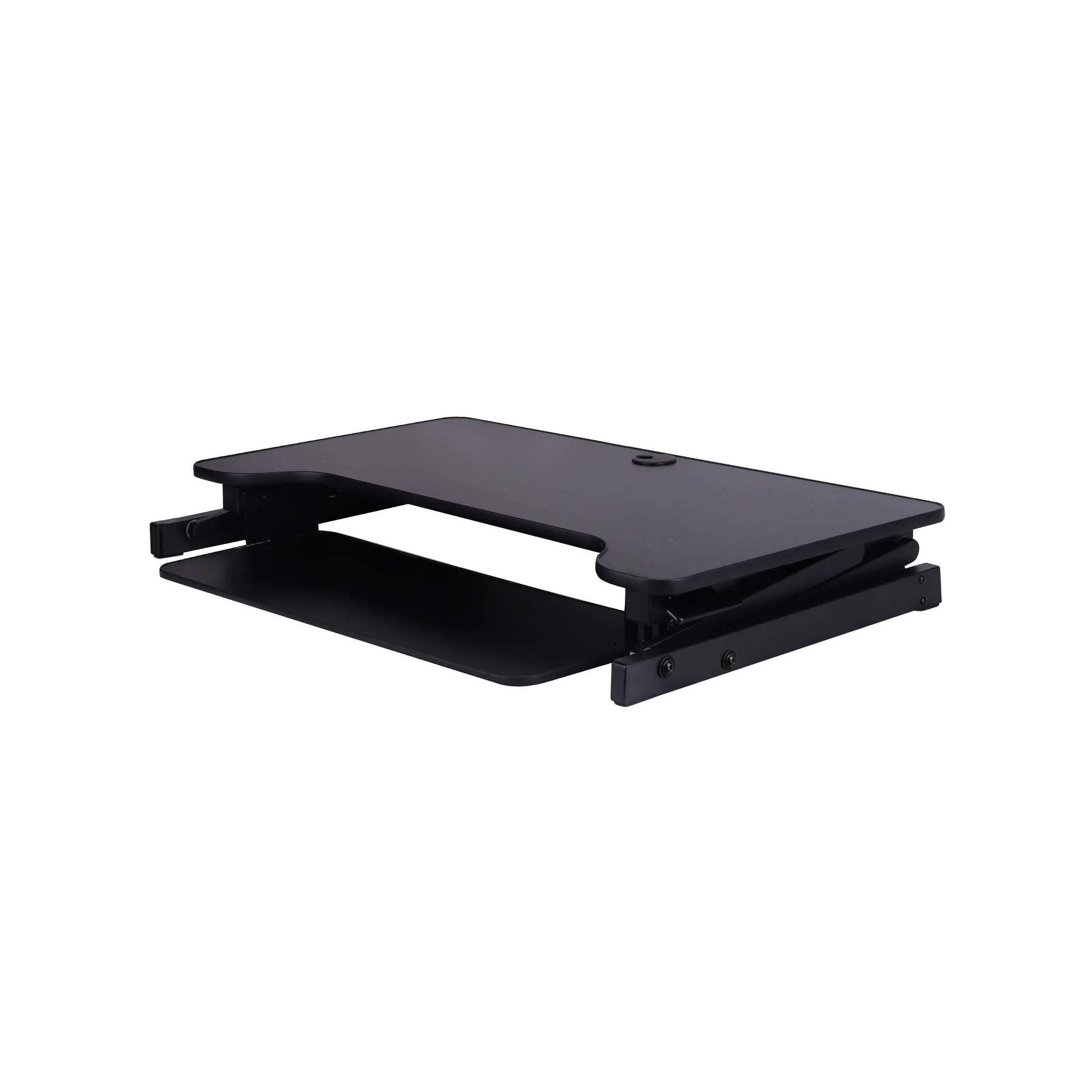 Lorell/Rocelco 37” Deluxe Height Adjustable Standing Desk Converter | Dual Monitor Gas Spring | Large Retractable Keyboard Tray | R DADRB, R DADRG