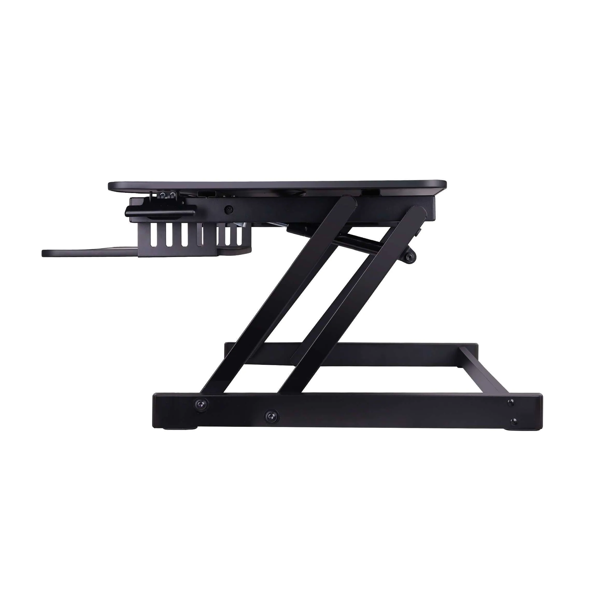 Lorell/Rocelco 37” Deluxe Height Adjustable Standing Desk Converter | Dual Monitor Gas Spring | Large Retractable Keyboard Tray | R DADRB, R DADRG