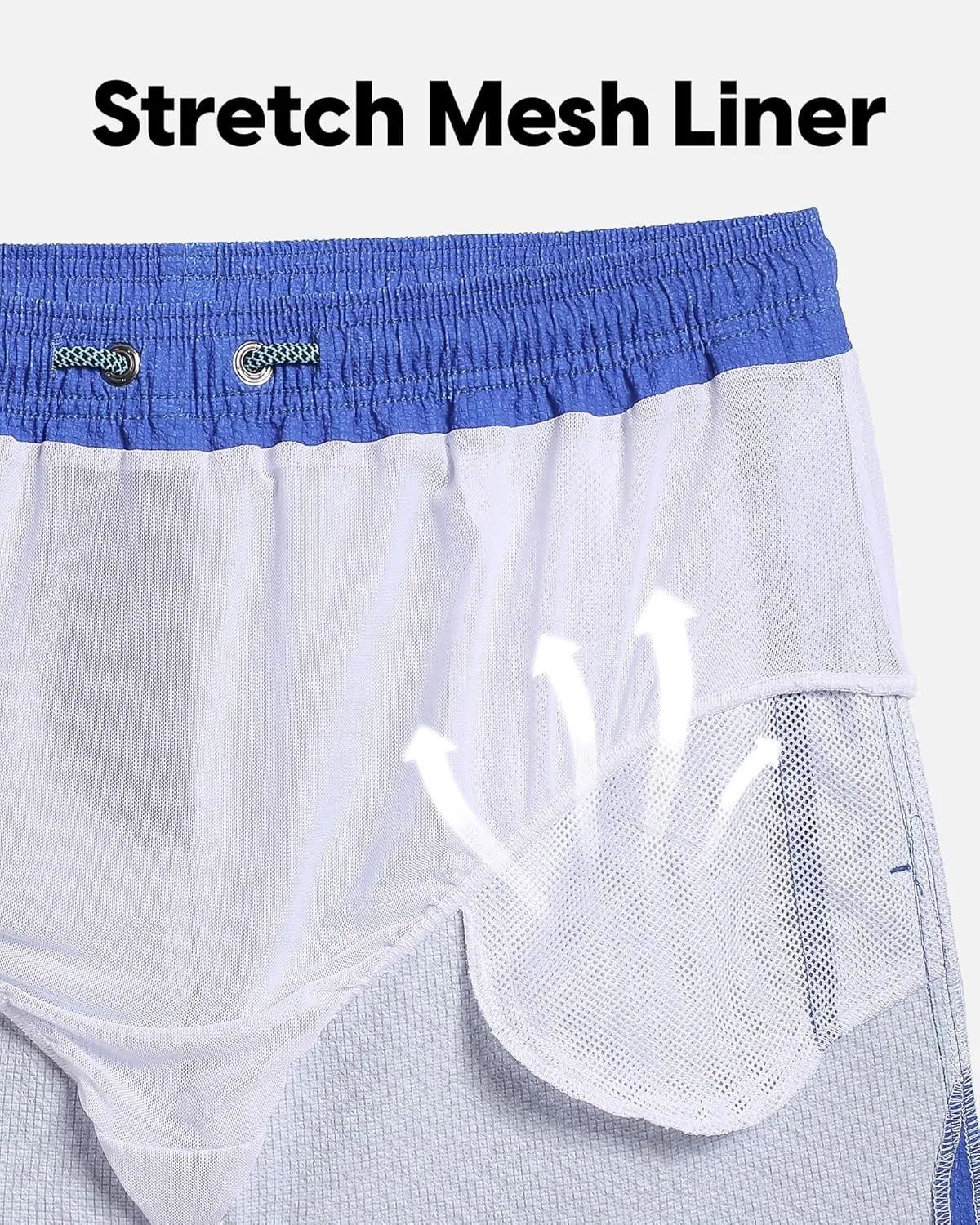 maamgic Men's Swim Trunks 5.5 inch Seersucker Beach Shorts Quick Dry Bathing Suits with Mesh Liner