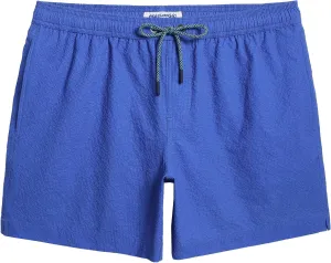maamgic Men's Swim Trunks 5.5 inch Seersucker Beach Shorts Quick Dry Bathing Suits with Mesh Liner