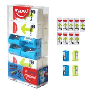 Maped 8Pcs BT-Eraser Technic 600   4Pcs Sharpner 1 Hole Vivo