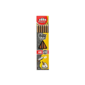 Maped Black Peps Night Fall HB Pencil with Eraser 12 Pcs