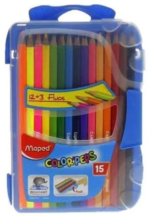 Maped Color Peps Pencils 12   3 Fluo Peps