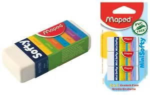 Mini Softy Eraser by Maped - Convenient 3-Piece Blister Pack