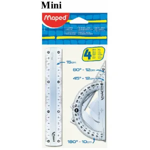Maped Ruler 15cm Cristal Mini Set of 4 Pcs