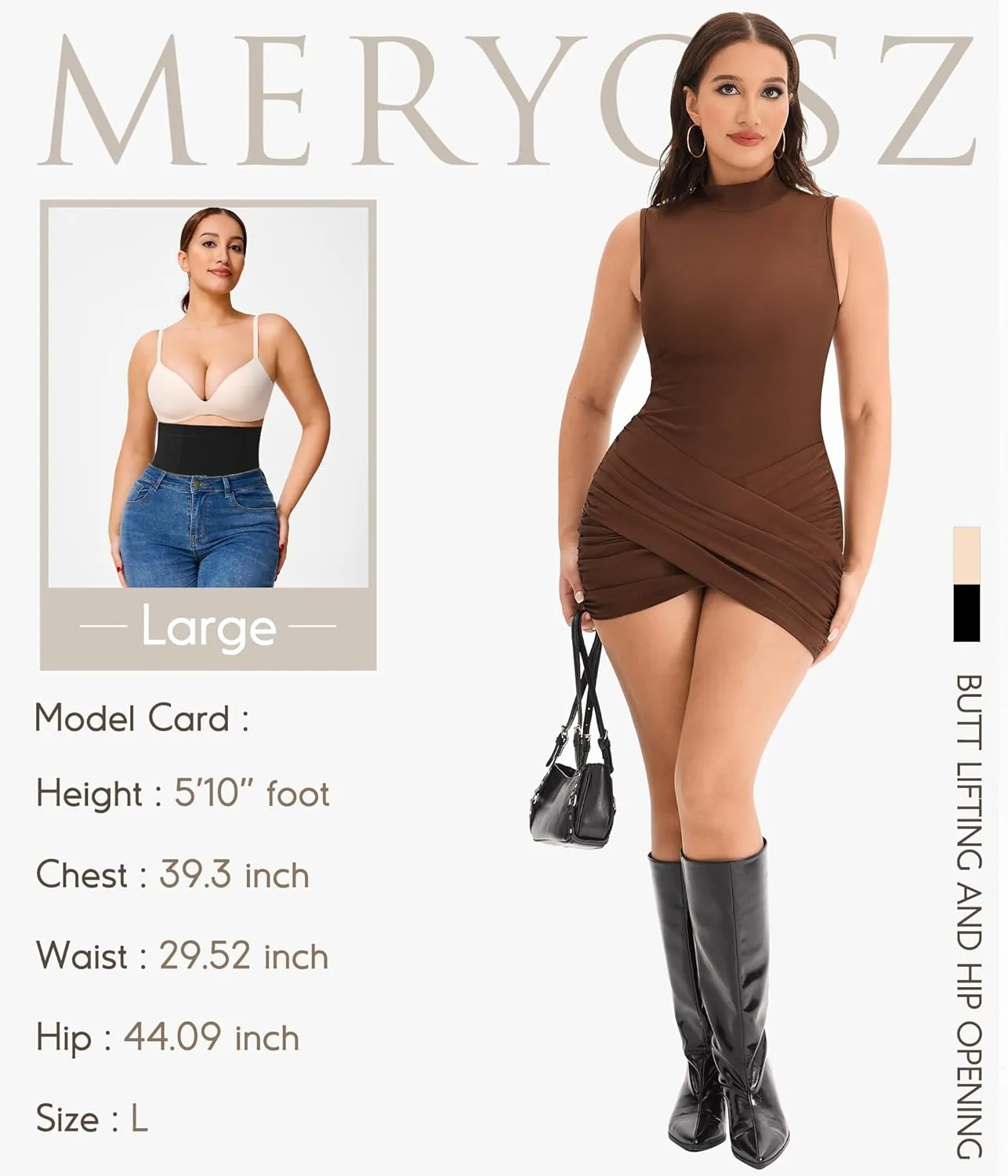 MERYOSZ Butt Lifting Shapewear Panties Tummy Control Underwear for Women High Waisted Faja Body Shaper Shorts