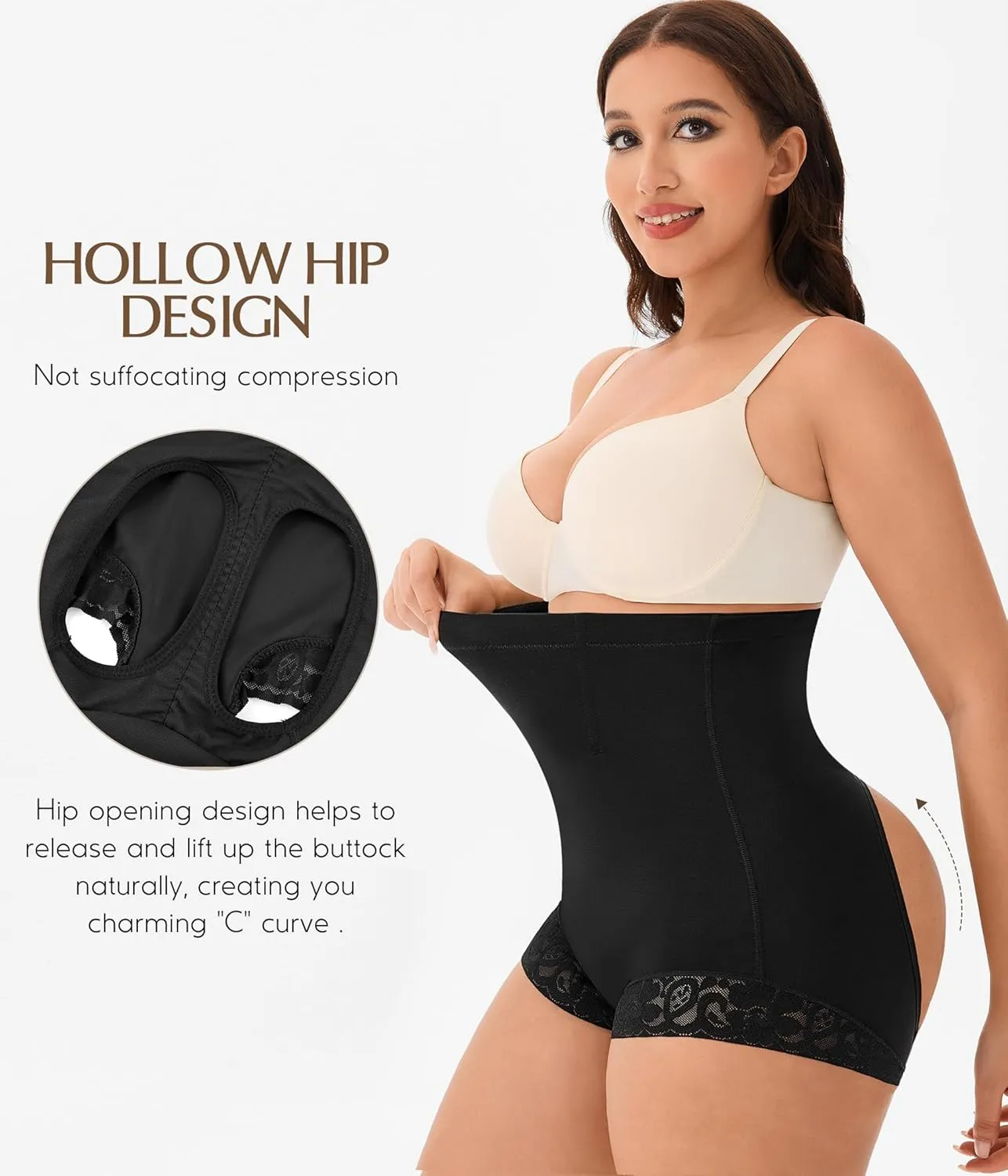 MERYOSZ Butt Lifting Shapewear Panties Tummy Control Underwear for Women High Waisted Faja Body Shaper Shorts