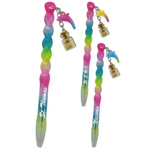 Miami Florida Pen Key Chain Fill with Dolphine - Great Miami Florida Souvenir Gift, 1Pcs