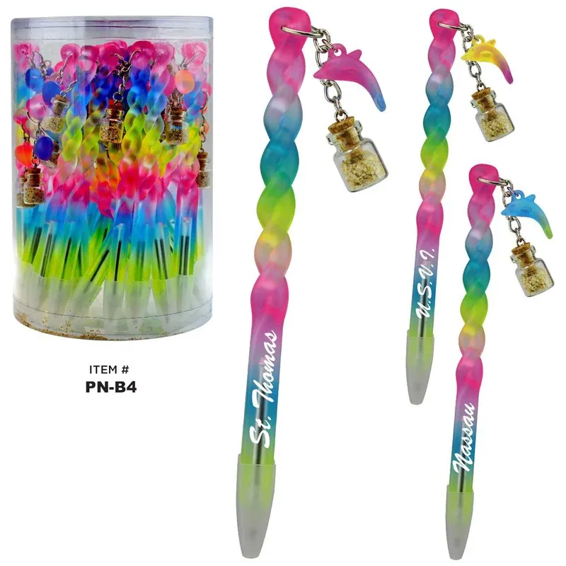 Miami Florida Pen Key Chain Fill with Dolphine - Great Miami Florida Souvenir Gift, 1Pcs