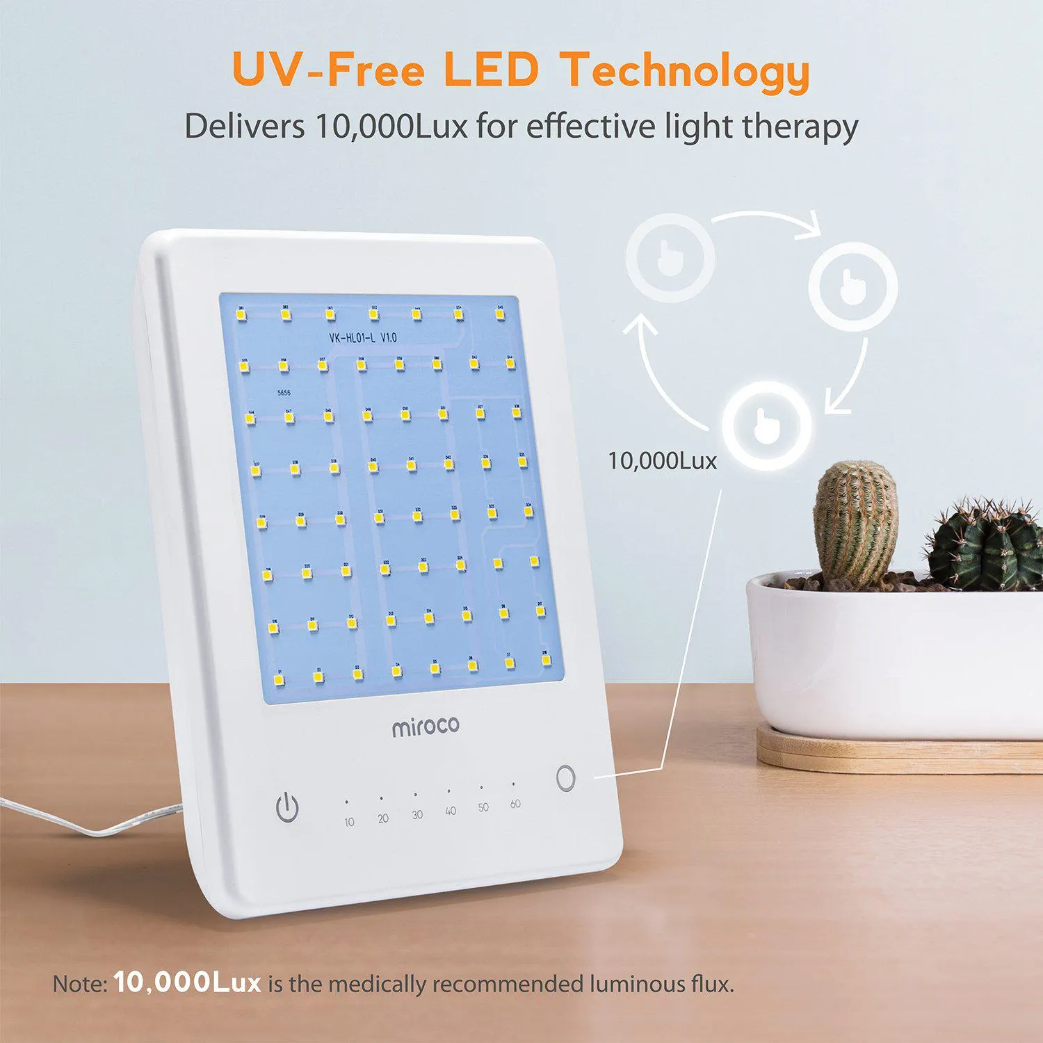 Miroco™ LED Sunlight Therapy Lamp for Seasonal Affective Disorder