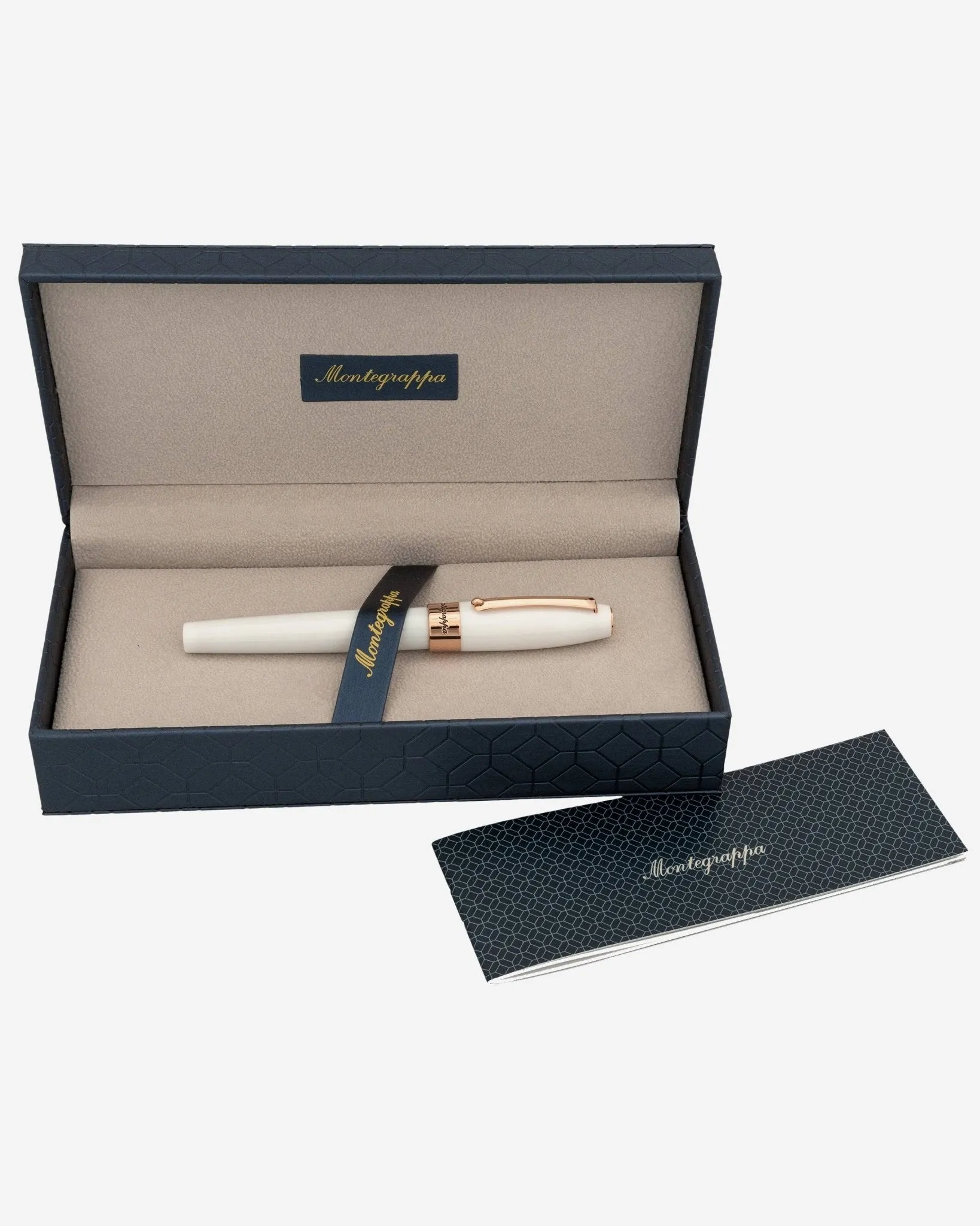 Montegrappa Fortuna White with Rose Trim Rollerball Pen ISFORRRH