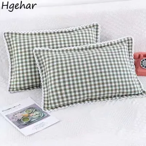 New Cotton Lattice Pillow Case Cover