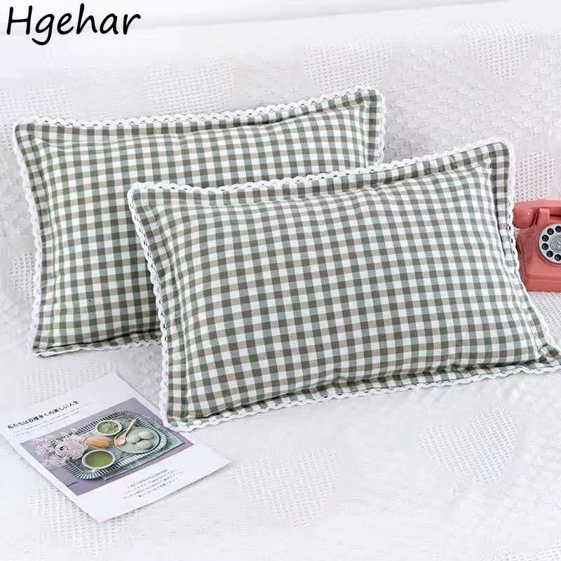 New Cotton Lattice Pillow Case Cover