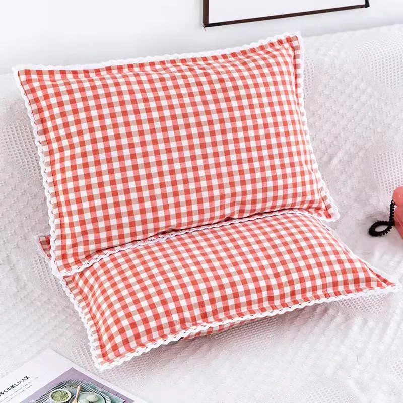 New Cotton Lattice Pillow Case Cover