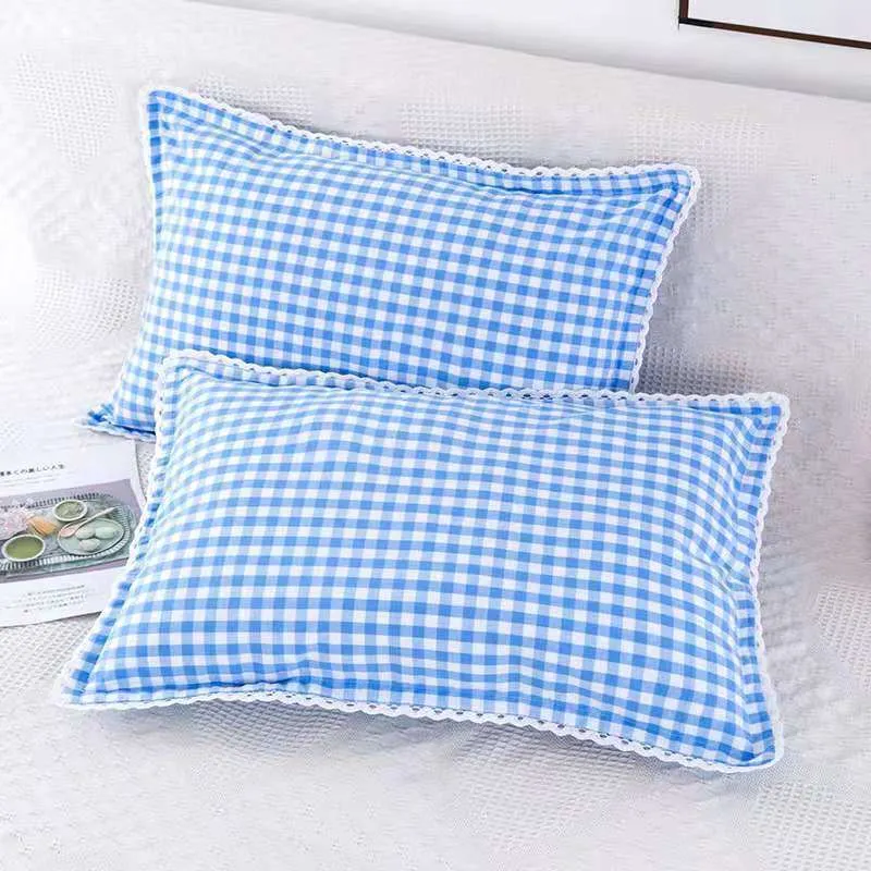 New Cotton Lattice Pillow Case Cover