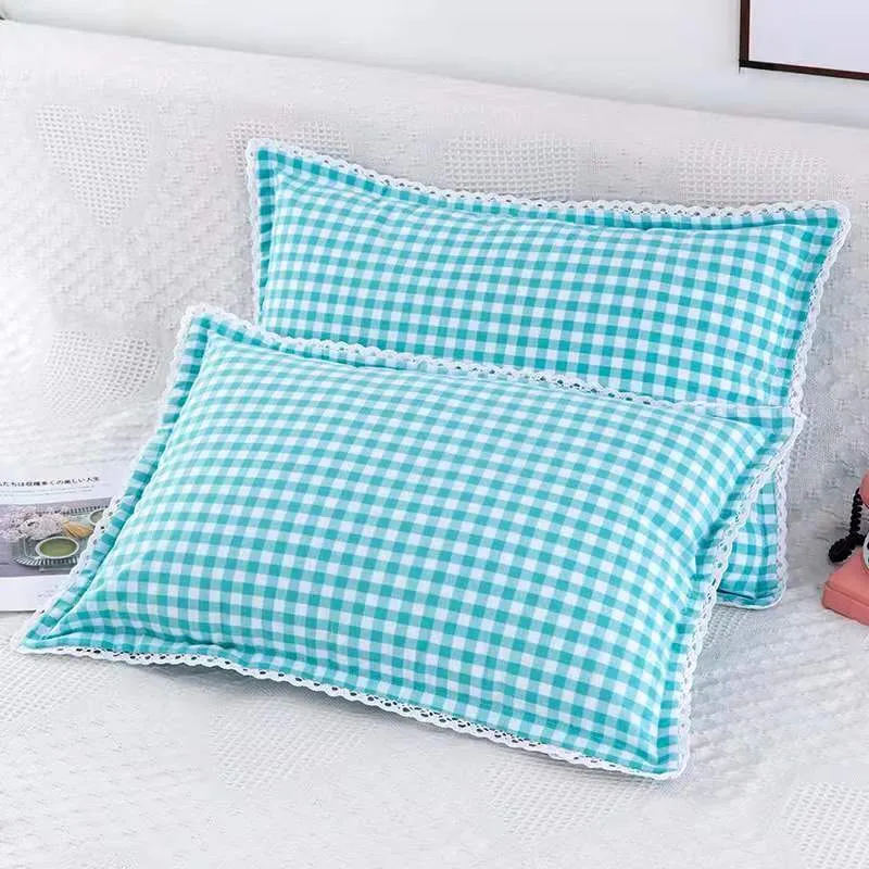 New Cotton Lattice Pillow Case Cover