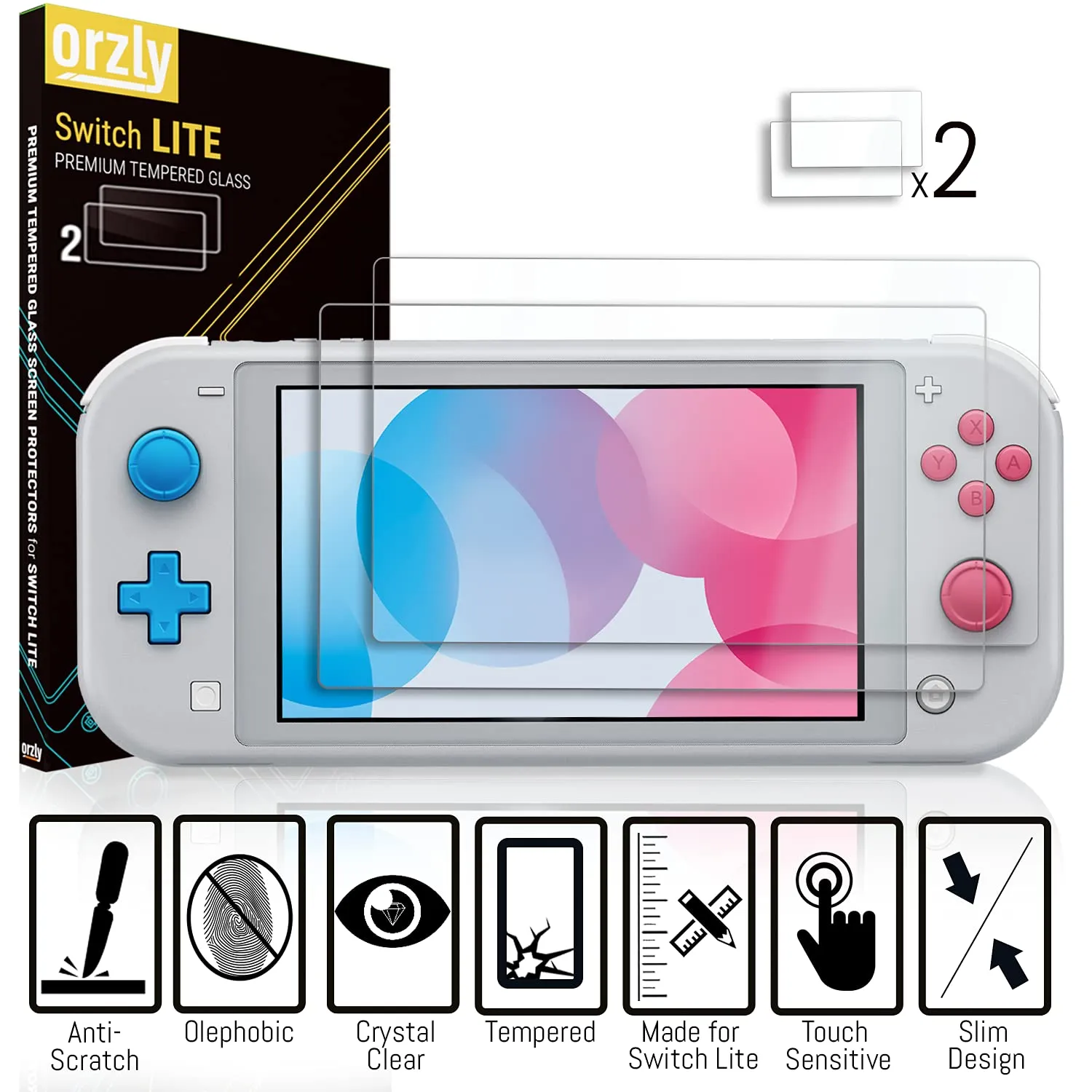 Orzly Switch Lite Accessories Bundle - Case & Screen Protector for Nintendo Switch Lite Console, USB Cable, Games Holder, Comfort Grip Case, Headphones, Thumb-Grip Pack & More (New Blue)