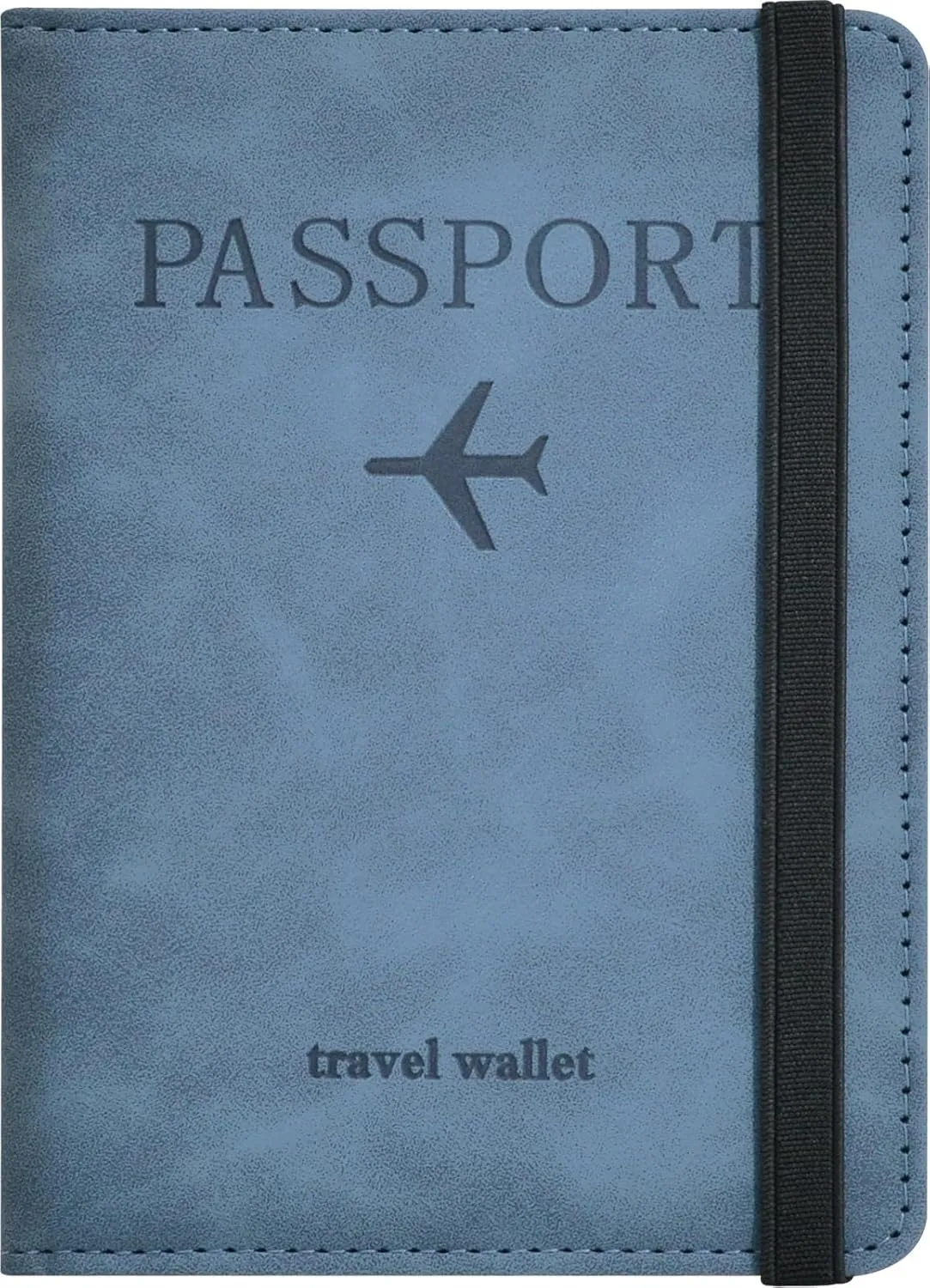 Passport Holder, Passport Cover with Credit Card Slot and Boarding Pass Slot Combo, Passport Wallet Case Book Travel Must Have, RFID Blocking Leather Travel Accessories, Marine Blue