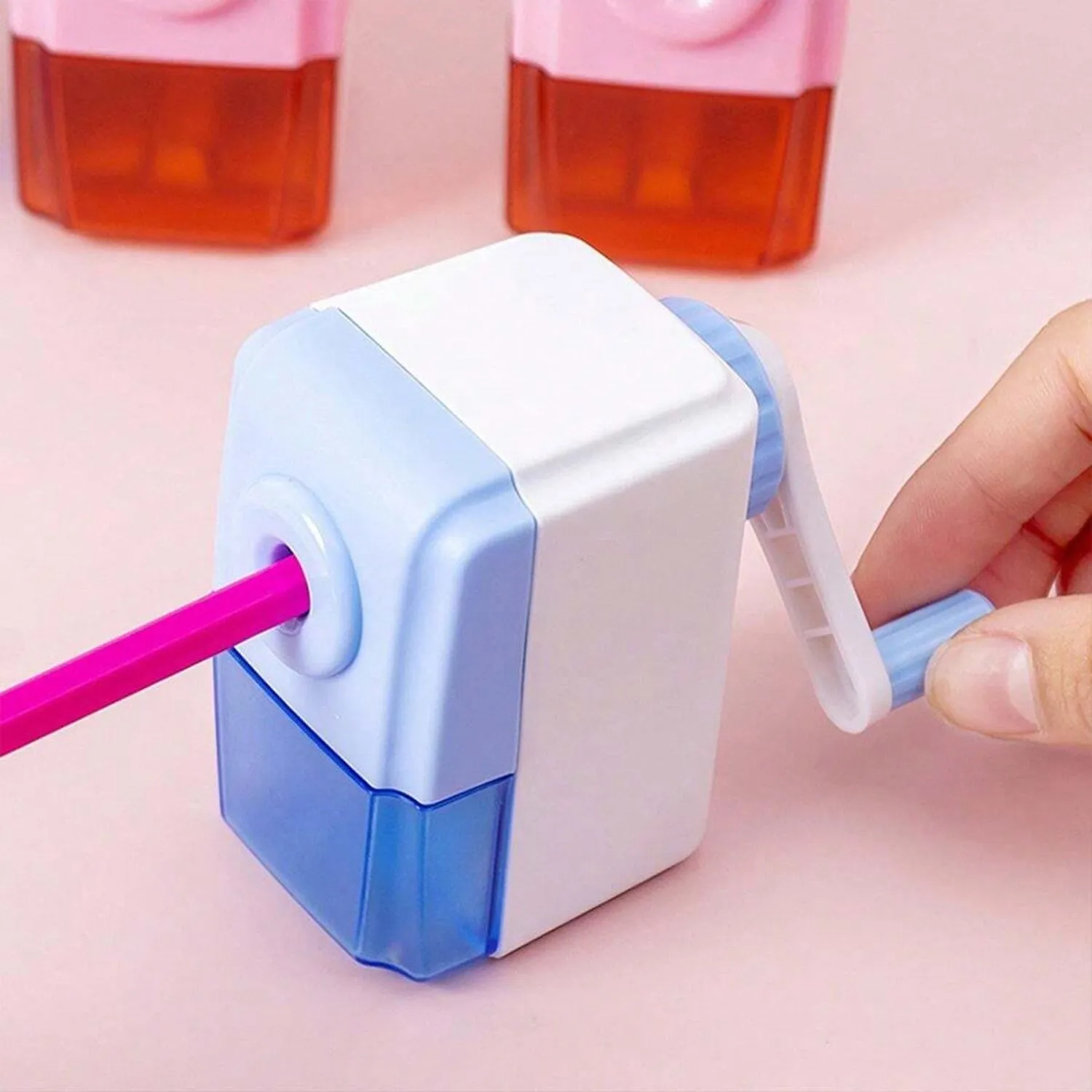Pen Pencil Sharpener | Simple Student Office Pencil Sharpener | Fashionable and Convenient Non-Slip Base Pencil Sharpener?Lightweight Manual Sharpener, Non-Slip Handle (1 Pc)