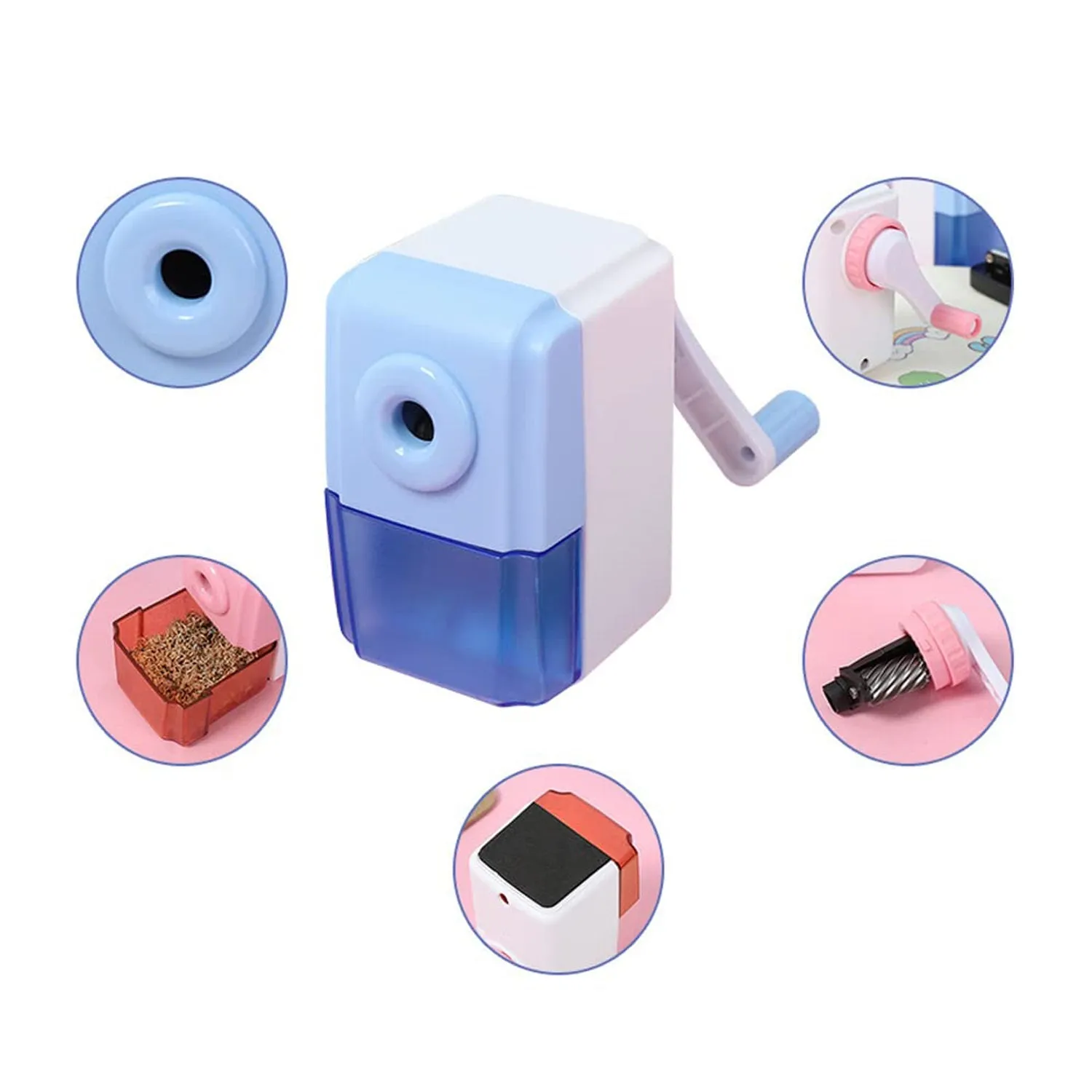 Pen Pencil Sharpener | Simple Student Office Pencil Sharpener | Fashionable and Convenient Non-Slip Base Pencil Sharpener?Lightweight Manual Sharpener, Non-Slip Handle (1 Pc)