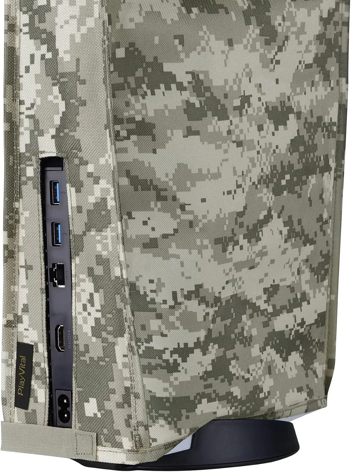 PlayVital Nylon Dust Cover for ps5, Soft Neat Lining Dust Guard for ps5 Console, Anti Scratch Waterproof Cover Sleeve for ps5 Digital Edition & Disc Edition - Digital Camouflage