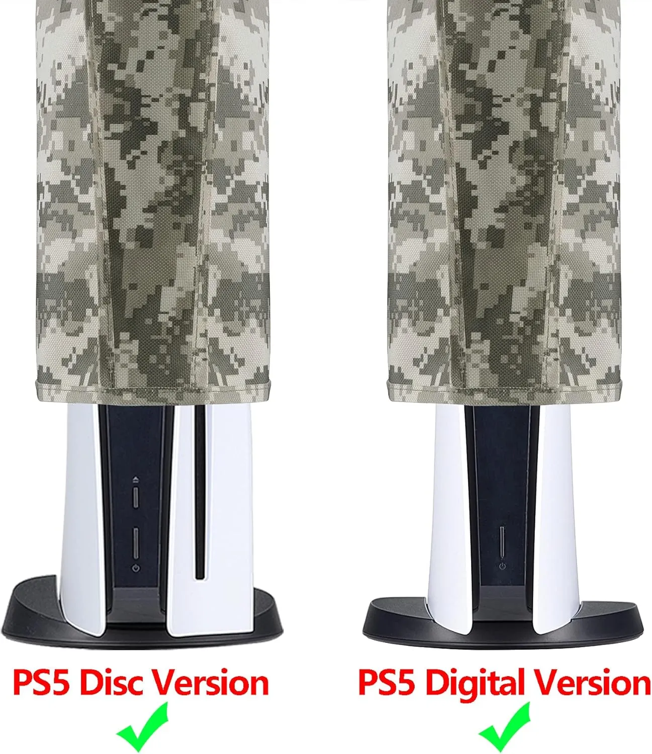 PlayVital Nylon Dust Cover for ps5, Soft Neat Lining Dust Guard for ps5 Console, Anti Scratch Waterproof Cover Sleeve for ps5 Digital Edition & Disc Edition - Digital Camouflage