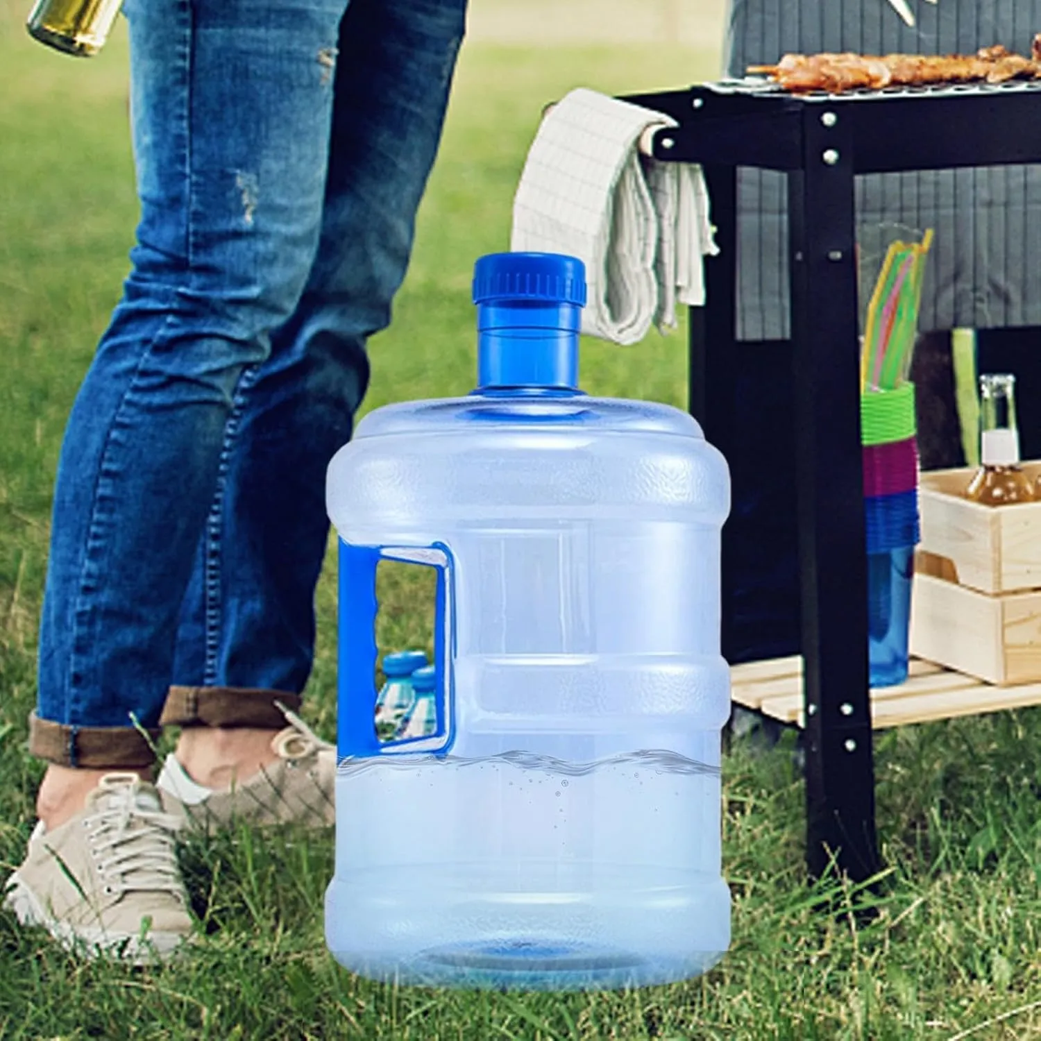 Portable Water Bottle, 7.5L Capacity, PET Material, Leak Proof, Lightweight, Perfect for Camping, Hiking, Travel, Home Use, Outdoor Activities