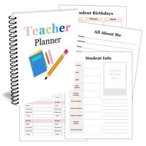 Premium Teacher Planner - PLR with Canva Template
