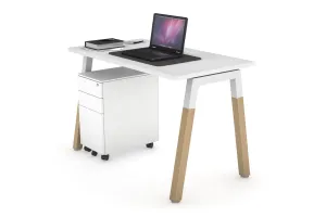 Quadro A Legs Office Desk - Wood Legs Cross Beam [1000L x 600W]