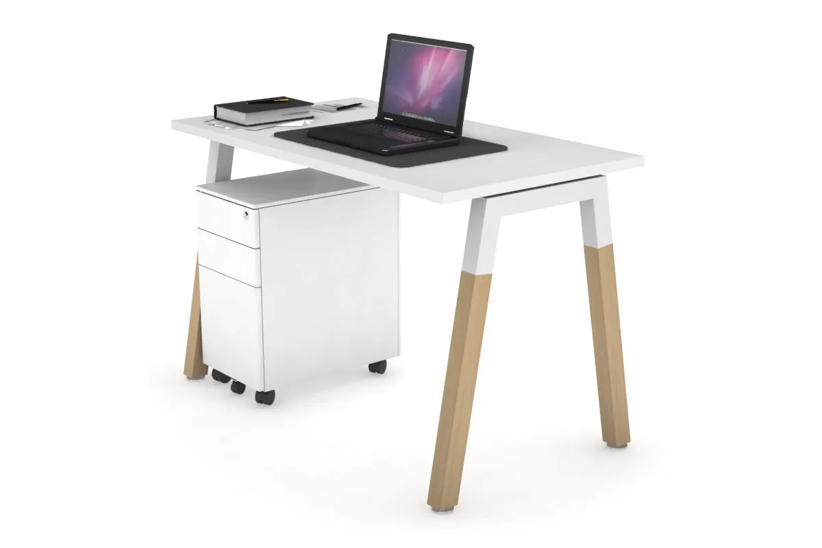 Quadro A Legs Office Desk - Wood Legs Cross Beam [1000L x 600W]
