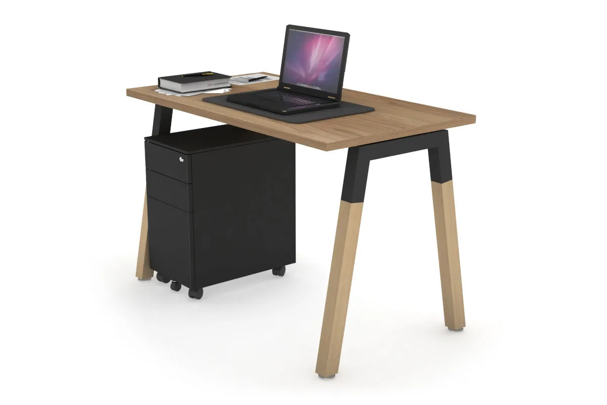 Quadro A Legs Office Desk - Wood Legs Cross Beam [1000L x 600W]