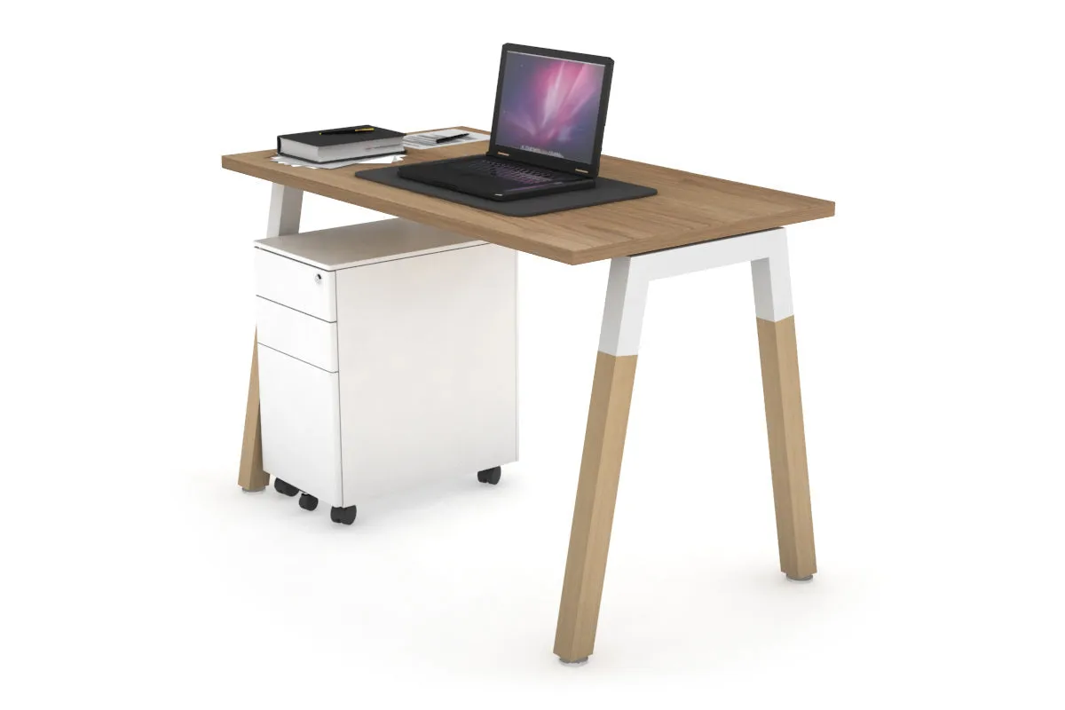 Quadro A Legs Office Desk - Wood Legs Cross Beam [1000L x 600W]