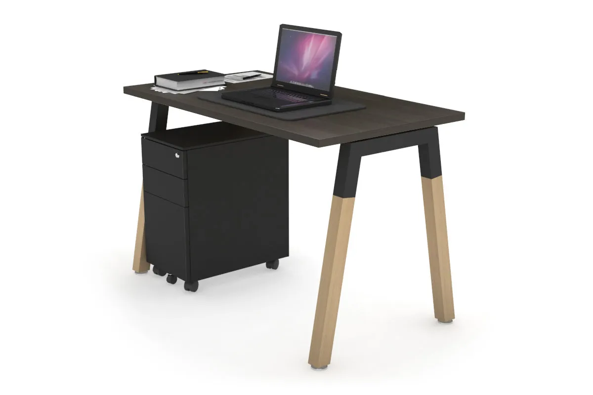 Quadro A Legs Office Desk - Wood Legs Cross Beam [1000L x 600W]