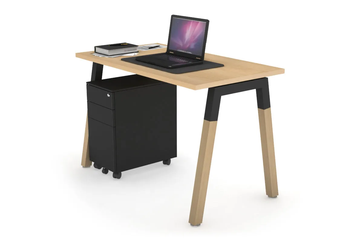 Quadro A Legs Office Desk - Wood Legs Cross Beam [1000L x 600W]