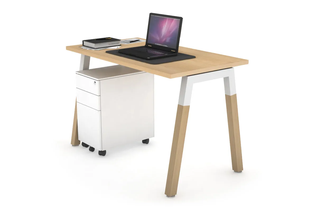 Quadro A Legs Office Desk - Wood Legs Cross Beam [1000L x 600W]
