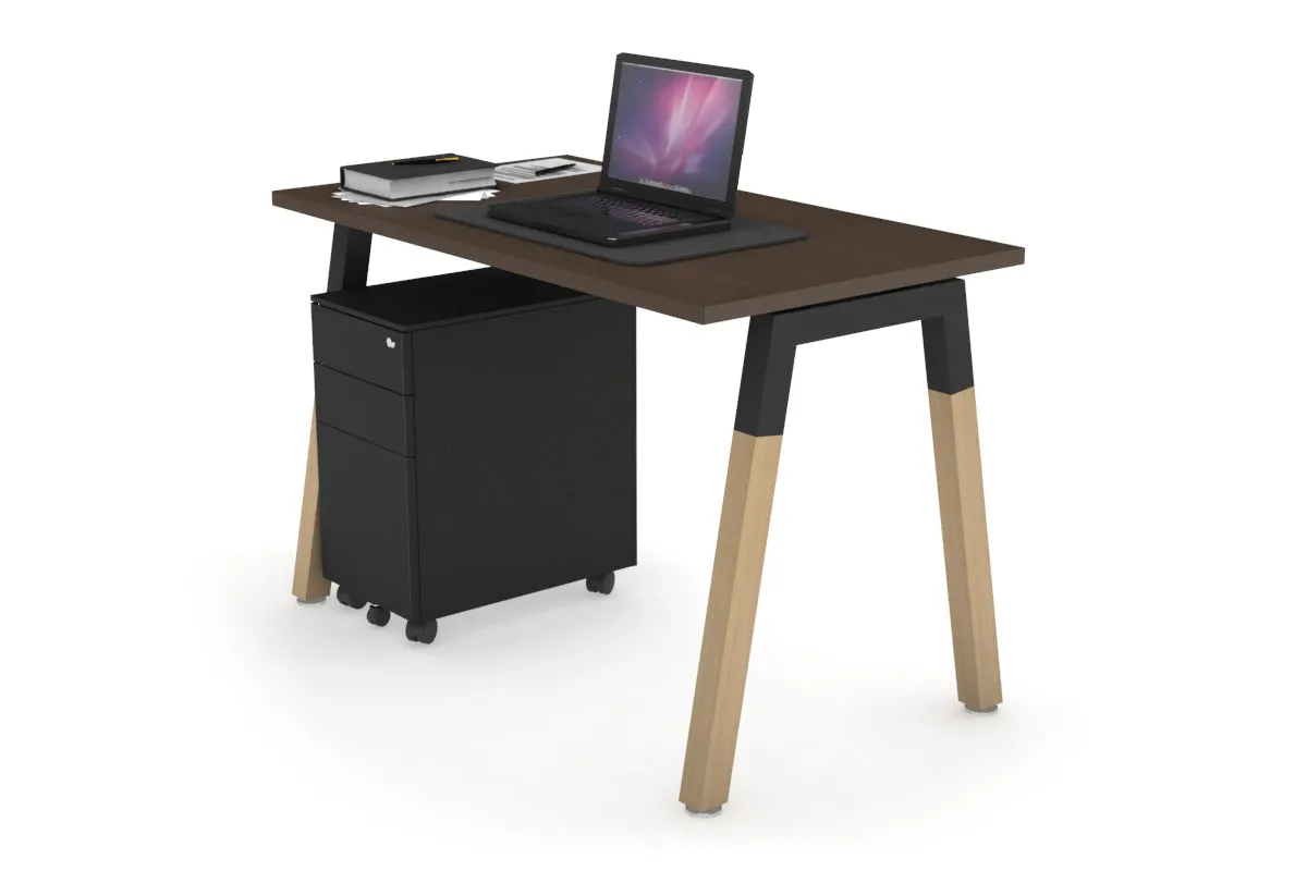 Quadro A Legs Office Desk - Wood Legs Cross Beam [1000L x 600W]