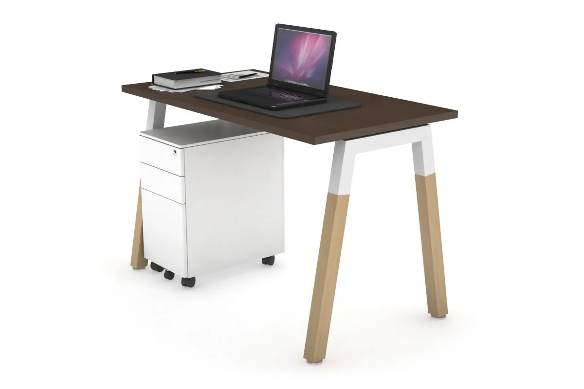 Quadro A Legs Office Desk - Wood Legs Cross Beam [1000L x 600W]