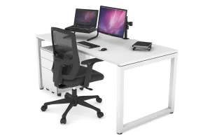 Quadro Loop Legs Office Desk [1200L x 800W with Cable Scallop]