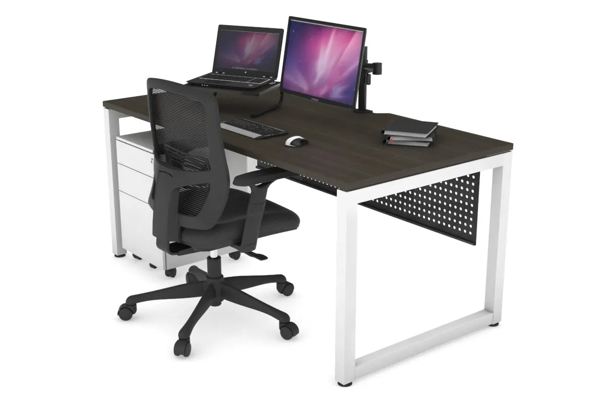 Quadro Loop Legs Office Desk [1200L x 800W with Cable Scallop]