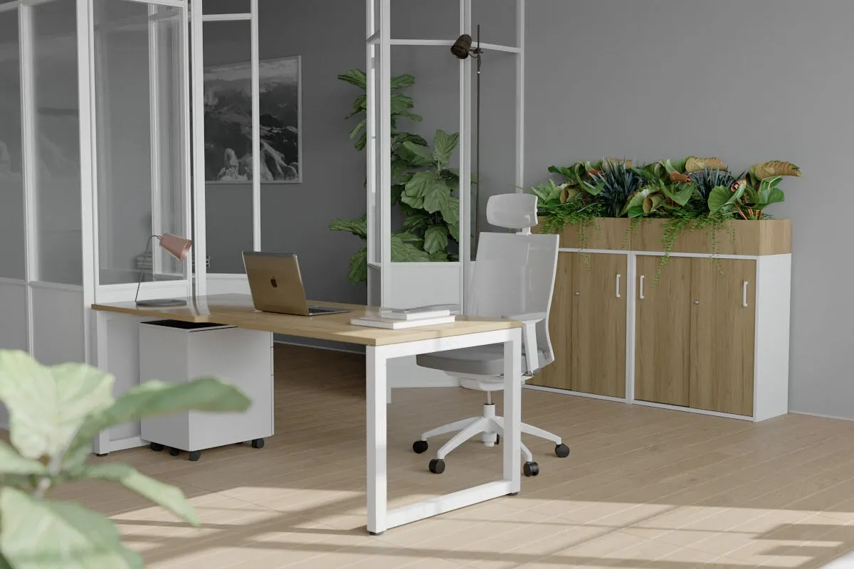 Quadro Loop Legs Office Desk [1200L x 800W with Cable Scallop]
