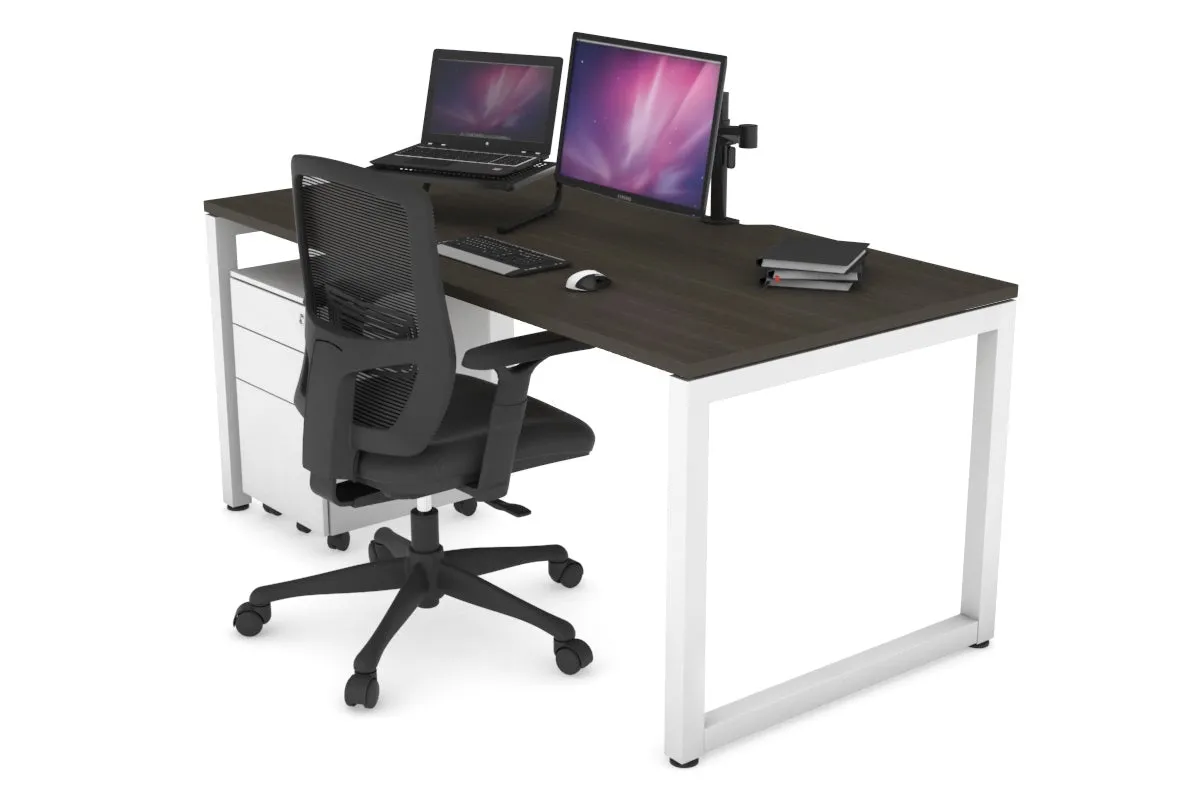Quadro Loop Legs Office Desk [1200L x 800W with Cable Scallop]