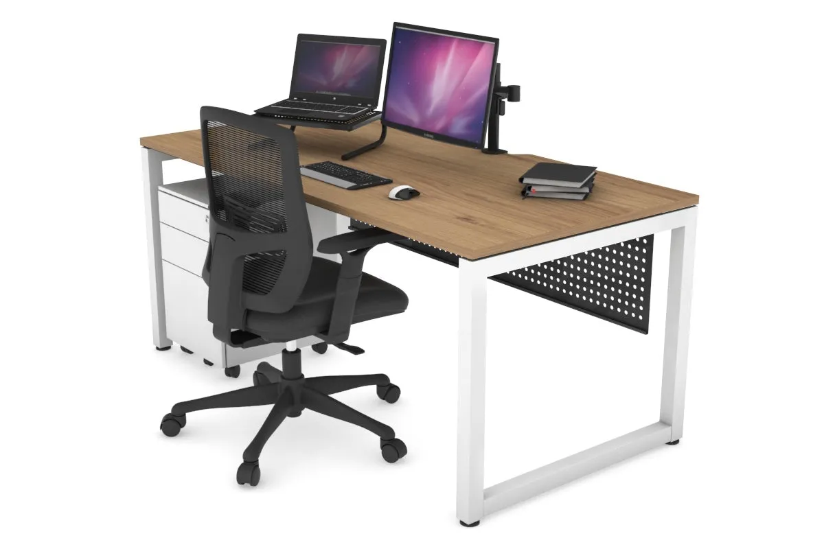 Quadro Loop Legs Office Desk [1200L x 800W with Cable Scallop]