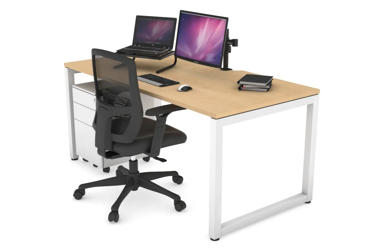 Quadro Loop Legs Office Desk [1200L x 800W with Cable Scallop]
