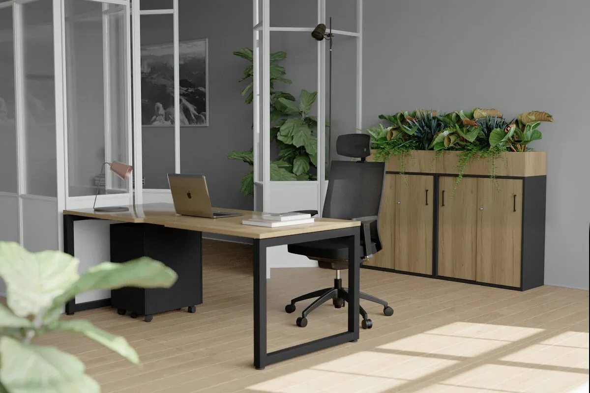 Quadro Loop Legs Office Desk [1200L x 800W with Cable Scallop]