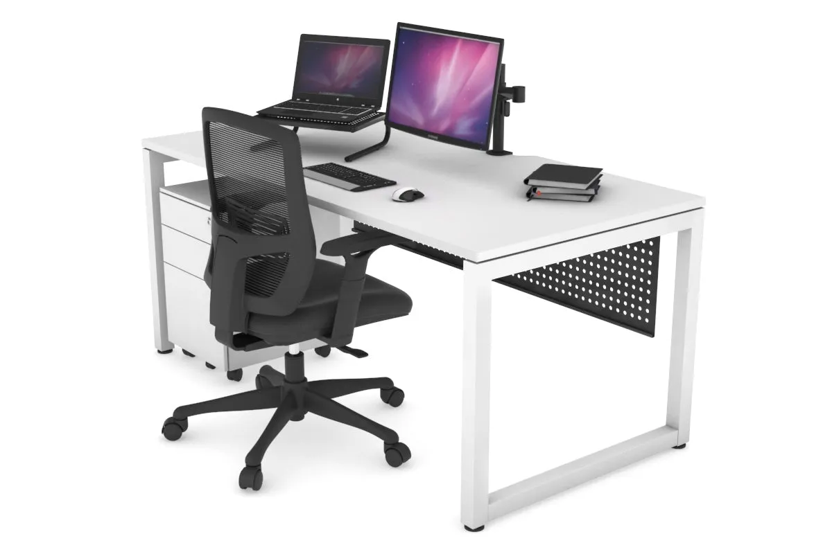 Quadro Loop Legs Office Desk [1200L x 800W with Cable Scallop]