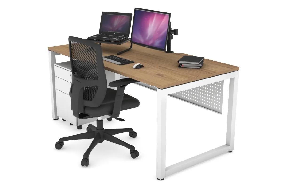 Quadro Loop Legs Office Desk [1200L x 800W with Cable Scallop]