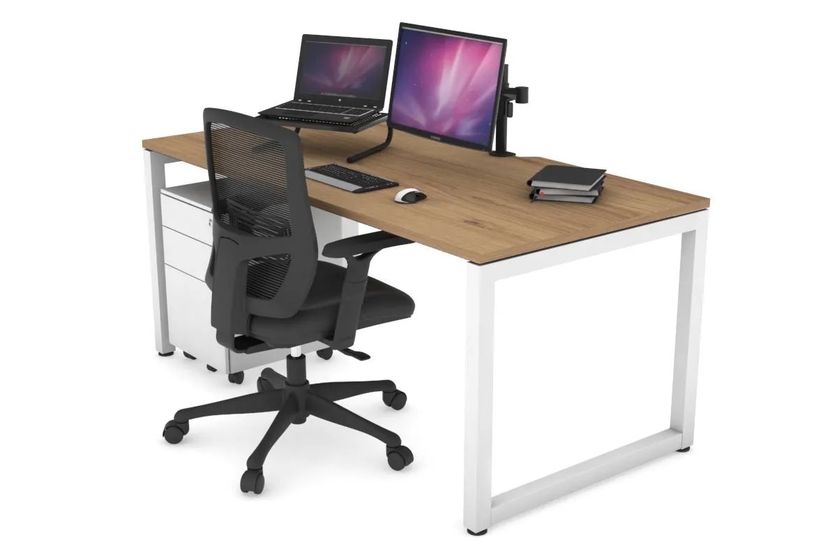 Quadro Loop Legs Office Desk [1200L x 800W with Cable Scallop]
