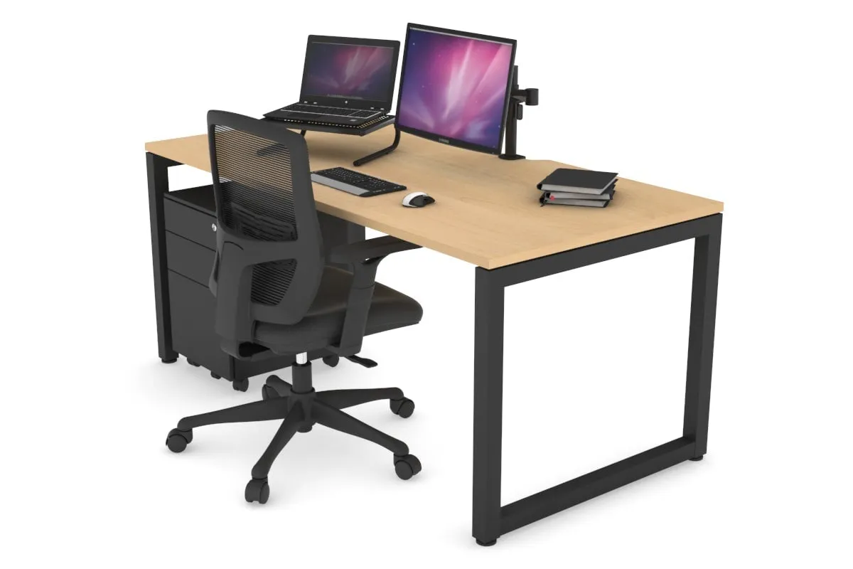 Quadro Loop Legs Office Desk [1200L x 800W with Cable Scallop]