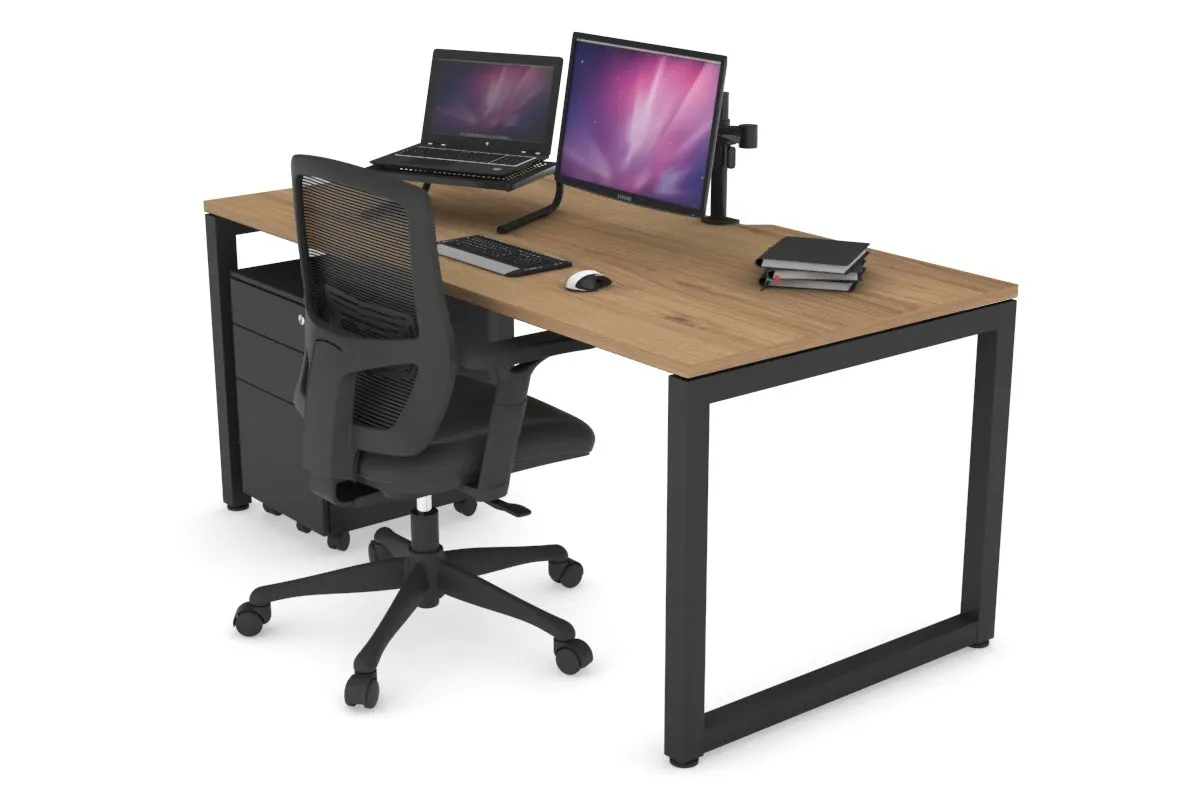 Quadro Loop Legs Office Desk [1200L x 800W with Cable Scallop]
