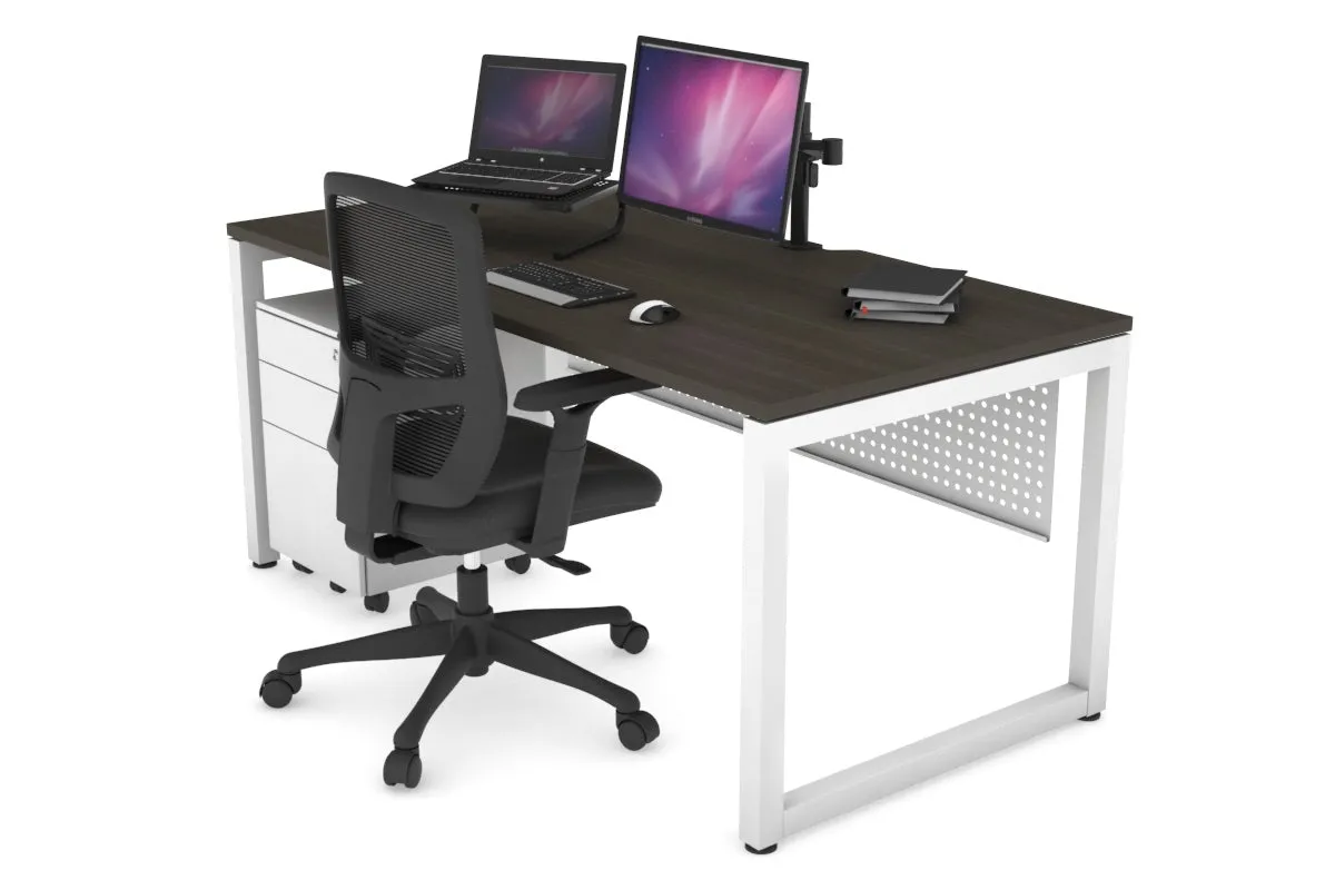 Quadro Loop Legs Office Desk [1200L x 800W with Cable Scallop]